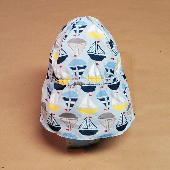 I Play Sun Protection Hat 0-6 Months Blue - Picture 2 of 8